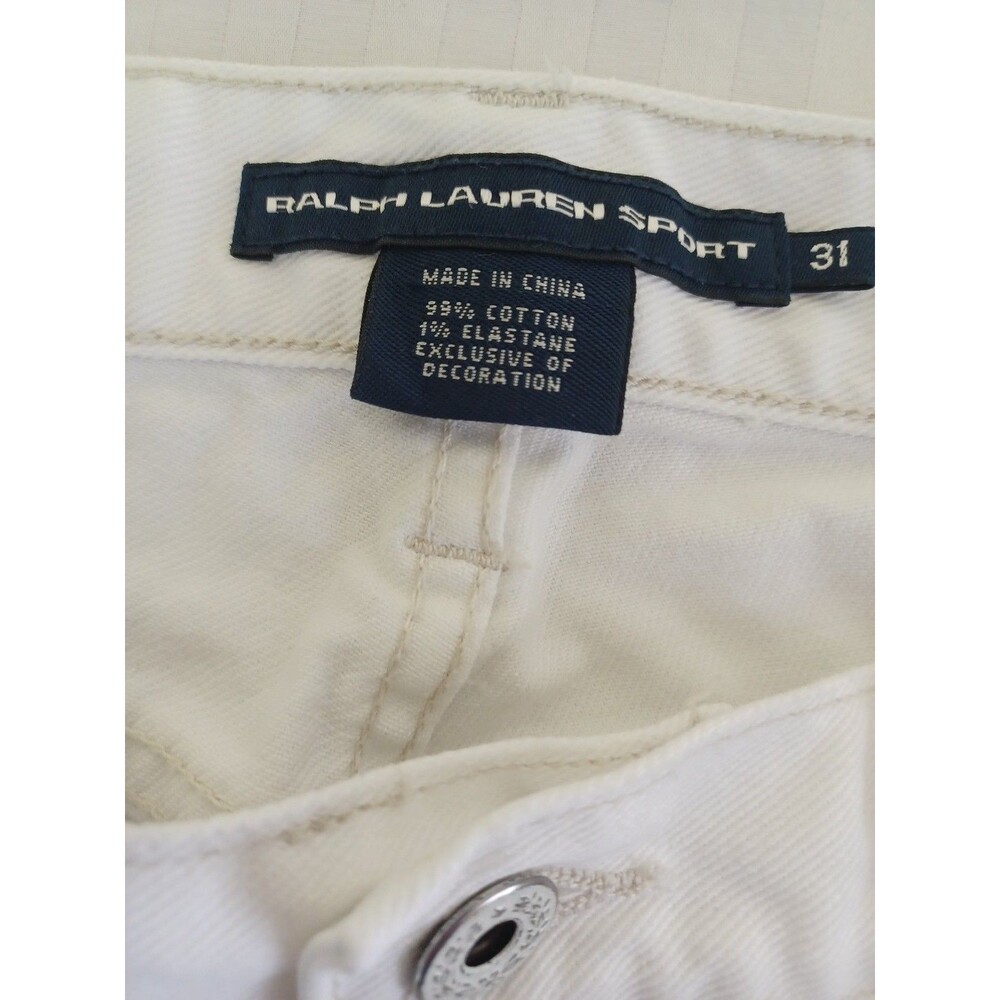 Ralph Lauren Sport white denim jeans womens 31 straight leg stretch classic beac - Picture 6 of 9